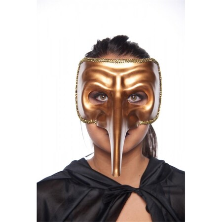 Kayso Gold Long Nose Venetian Mask MYR004GD